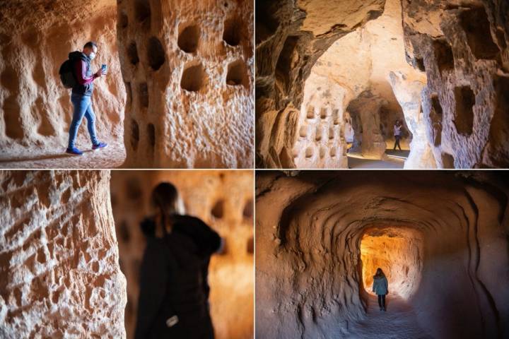 Cueva de los 100 Pilares (Arnedo): distintas galerías y detalles