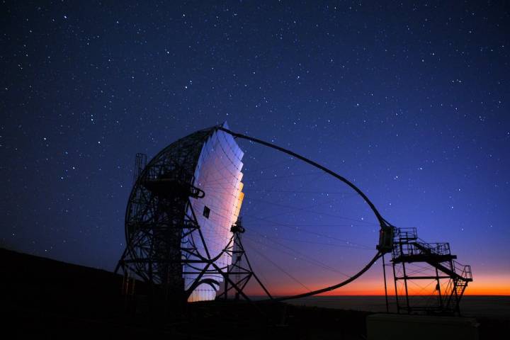 Telescopio de rayos gamma por emisión de radiación Cherenkov, en Roque de los Muchachos, La Palma.