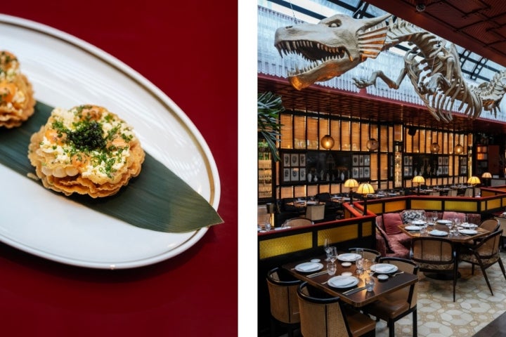 O dumpling crocante de caranguejo e caviar faz parte do menu de dim sums do restaurante