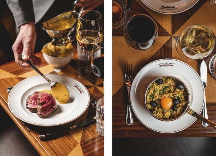 Além do bife à Café de São Bento, há um bife com molho Madeira e cogumelos (Foto Rafael Cortinhas e Afonso Moreira Pires) 