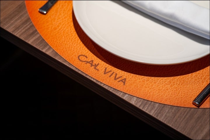 Detalhe de uma das bases para tachos do restaurante.