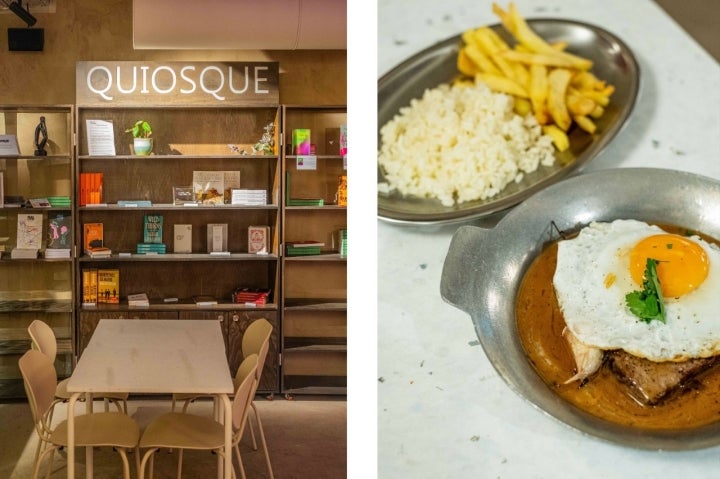 O Mesa inclui (além de bitoque) um espaço de livraria com curadoria Casa Capitão