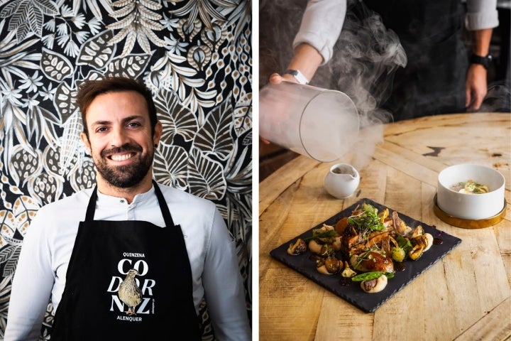 A terrine servida com pêra, castanha e cogumelos é uma das propostas de Filipe Lourenço, no Reticências.