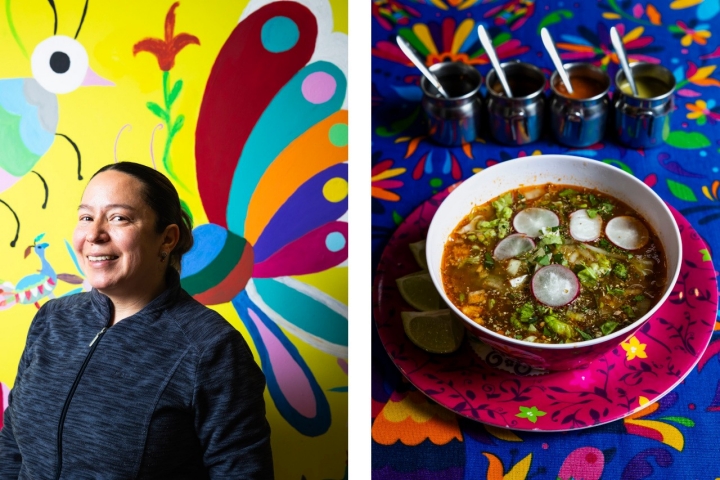 Sandra Ruiz é a responsável pela sopa pozole do Potzália