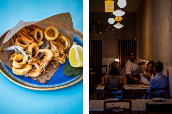 O cone de peixe e marisco frito é um clássico napolitano