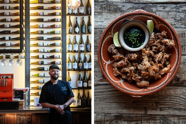 Alla Janini, chef do The Folly, serve as suas puntillitas com aioli nero 