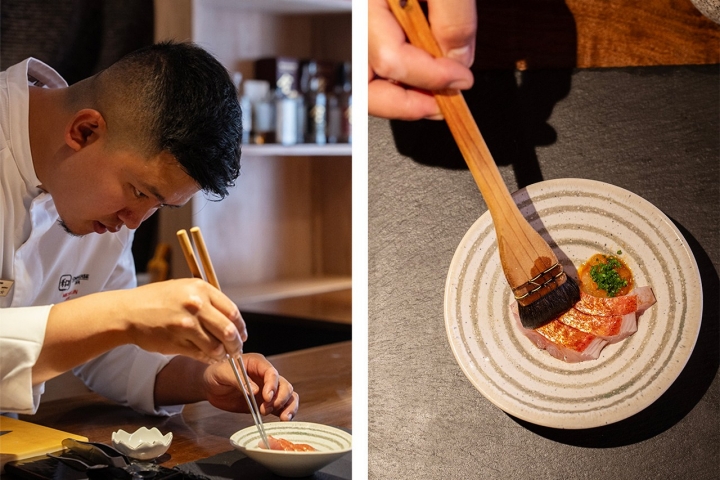 O chef Ashik Yonjan especializou-se em edomae sushi e estudou com o mestre português Miguel Bértolo