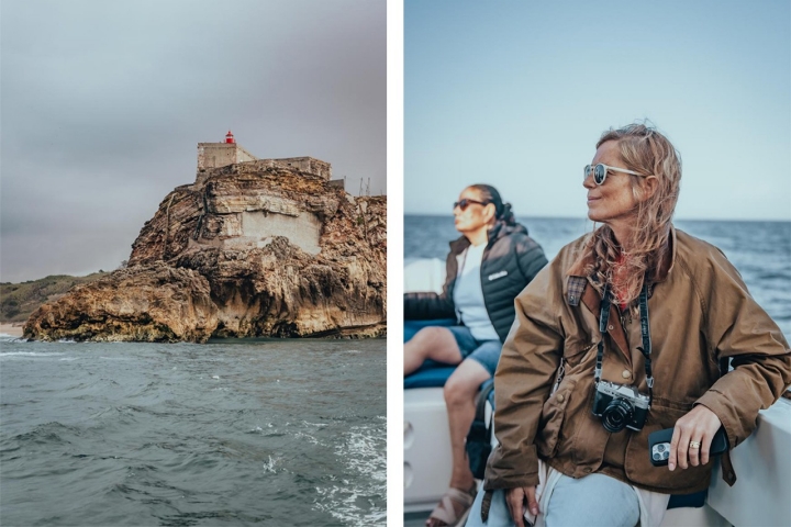 A semana começou com um passeio de barco. À direita, Vânia Rodrigues, mentora do projecto