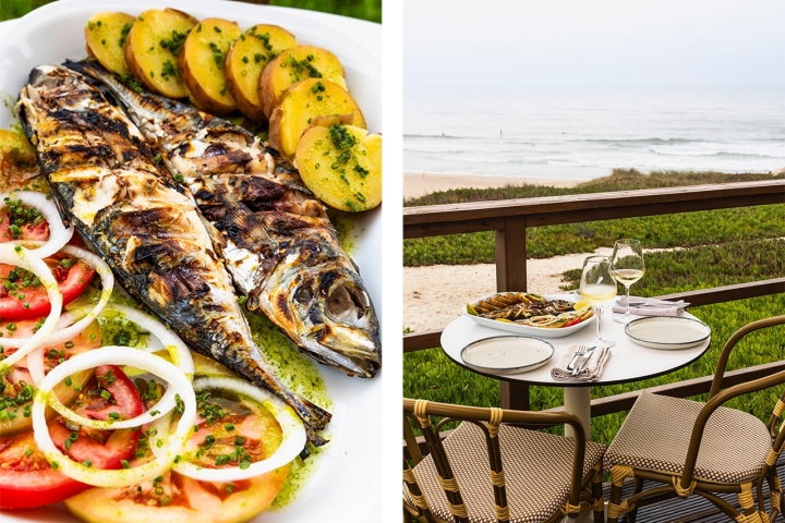 No Boca Beach Club pode comer carapaus enquanto contempla o mar na Foz do Arelho