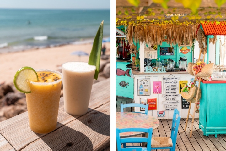 Sumos naturais e cocktails feitos na hora. O verdadeiro bar de praia