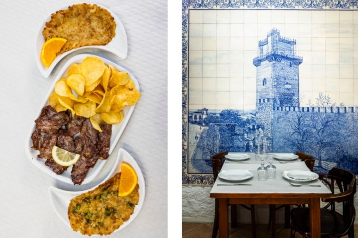 As carnes na brasa com migas são a especialidade desta casa