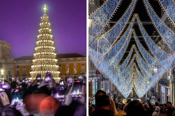 O Terreiro do Paço e o Chiado, são dois pontos altos das iluminações de Natal da capital