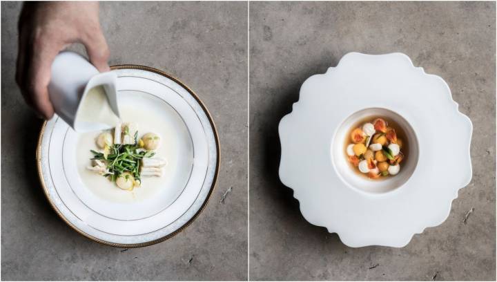 Los platos del menú de temporada de 'Ricard Camarena' parecen sacados de un museo. Fotos: cedidas.