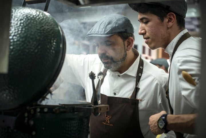 Jesús Sánchez en el Cenador de Amós.