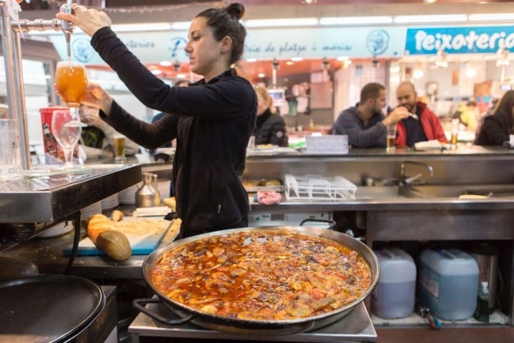 Los mariscos de la paella no pueden ser más frescos.