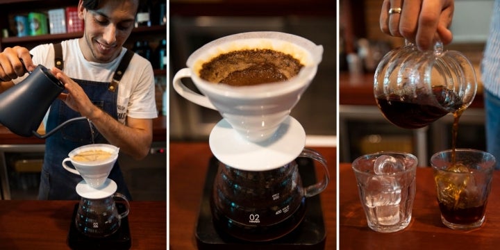 Así es el método V60 de decantación para el café frío.