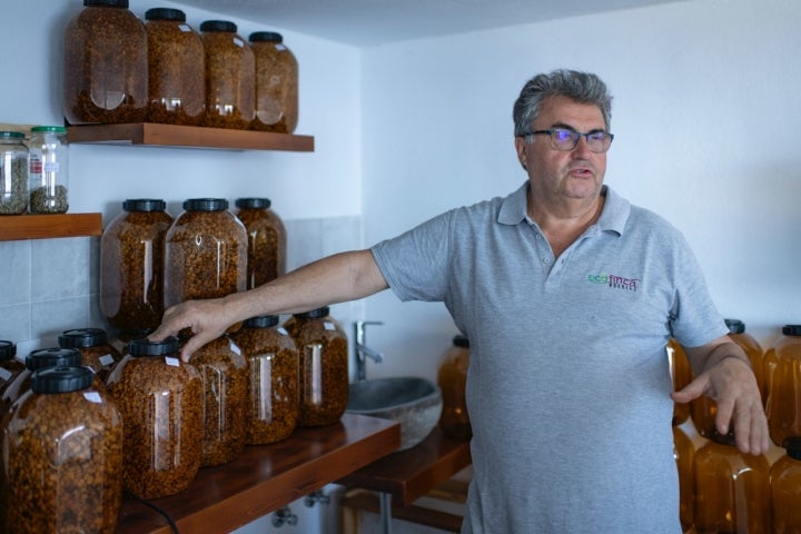 El "laboratorio de café" de Rubén.