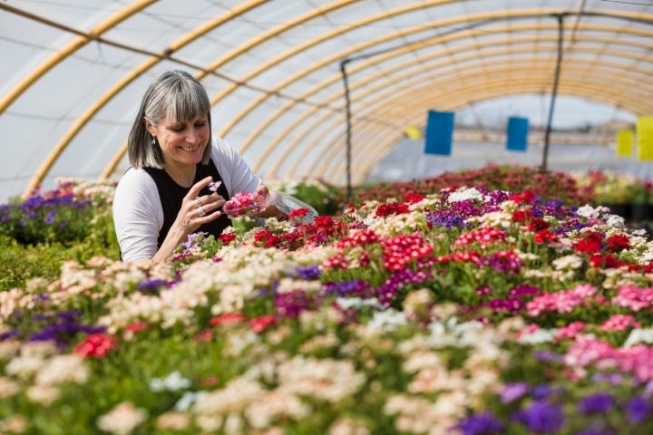 Laura Carrera en el vivero Aflorita de Zaragoza