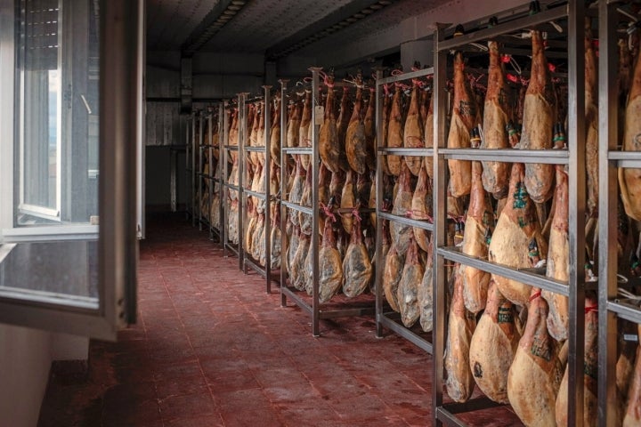 Ibéricos Carrasco (Guijuelo): juego de ventanas en la bodega