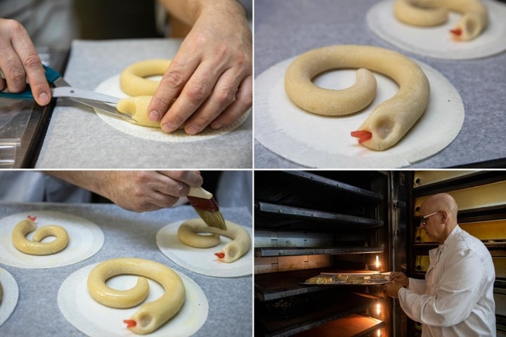 Fotomontaje con los diferentes pasos antes de meter al horno