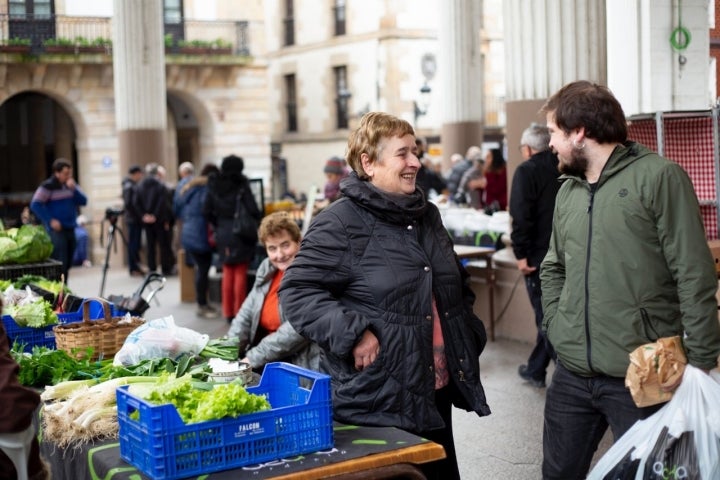 Mercado de Ordizia (Gipuzkoa): la baserritarra Juanita Murgiondo