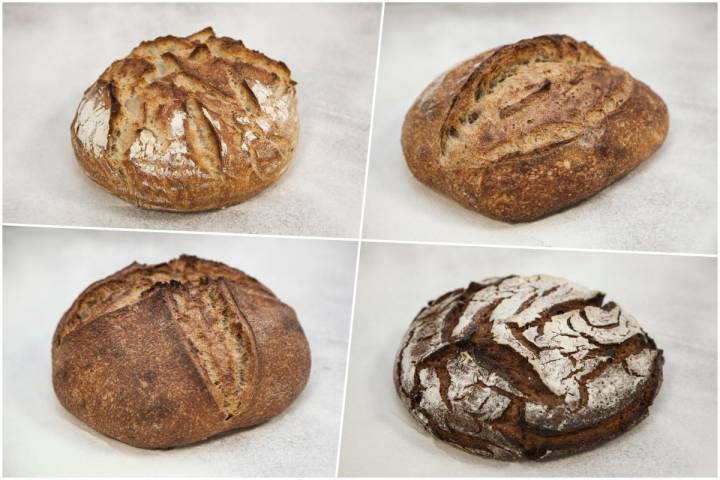Panes de todo tipo: de trigo blanco, de centeno, integrales, etc.