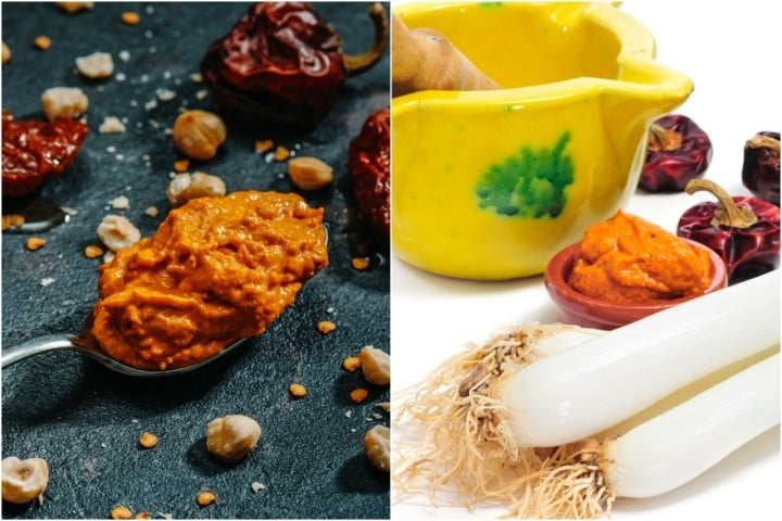 El romesco parte del majado de una serie de ingredientes secos.