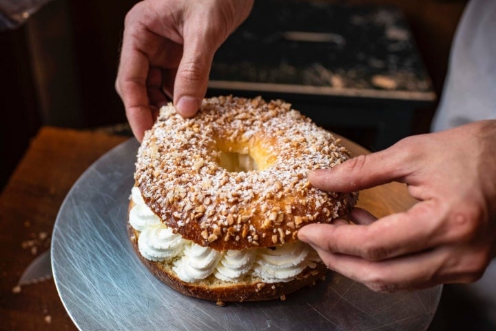 El Roscón de Reyes de la pastelería '130 grados' de Madrid. Foto: Alfredo Cáliz.