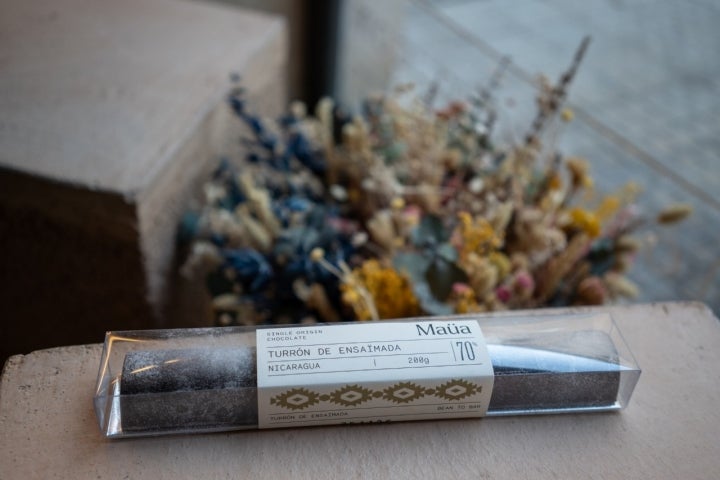 El turrón de ensaimada, listo para degustar.