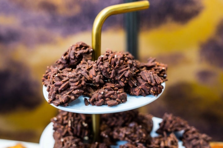 Granos de cacao en el Salón del Chocolate de París