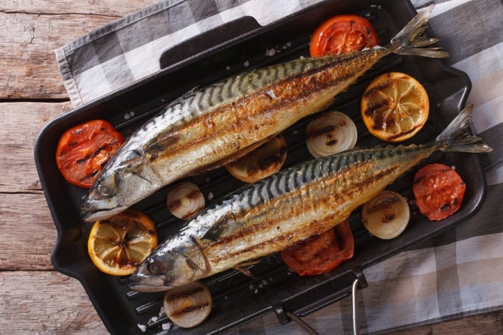 Plato de caballa a la parrilla