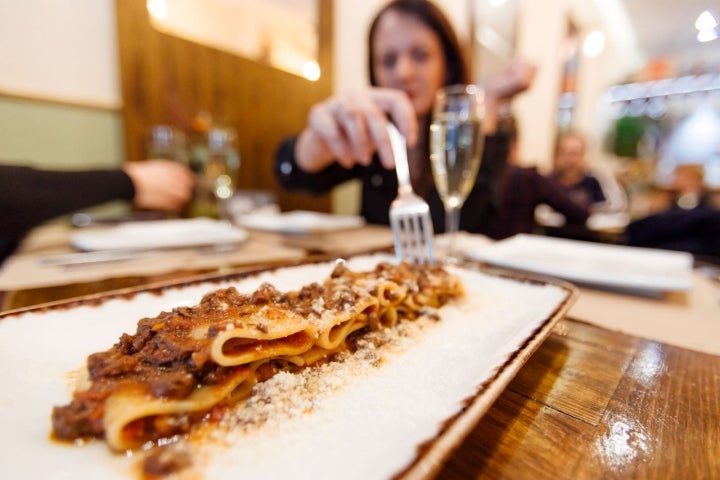 Paccheri al ragú de solomillo de ternera del restaurante 'El Bacaro'