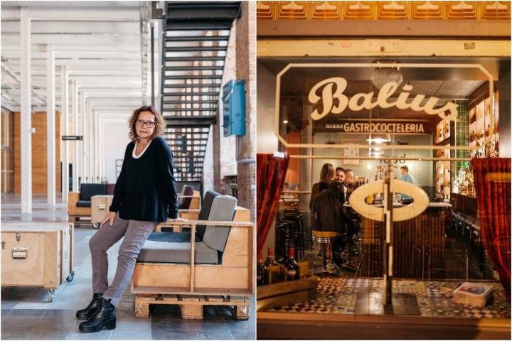 Berta Sureda, directora de 'Fabra i Coats'. La fachada del restaurante 'Balius'.