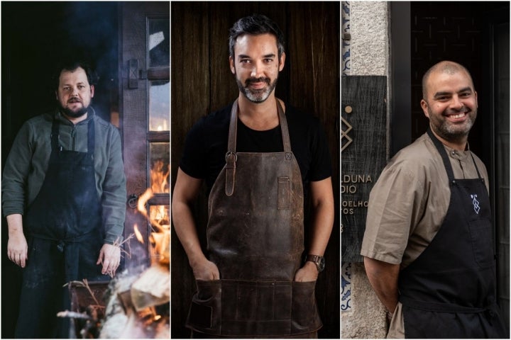 Los chefs João Rodrigues, Henrique Sa Pessoa y Vasco Coelho Santos.