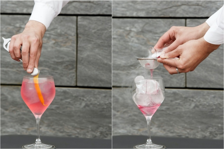 Gin tonic floral de la coctelería Espazio Oteiza (Donostia).