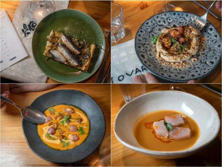 Algunos de los pases de la comida homenaje a Rosa Tovar.