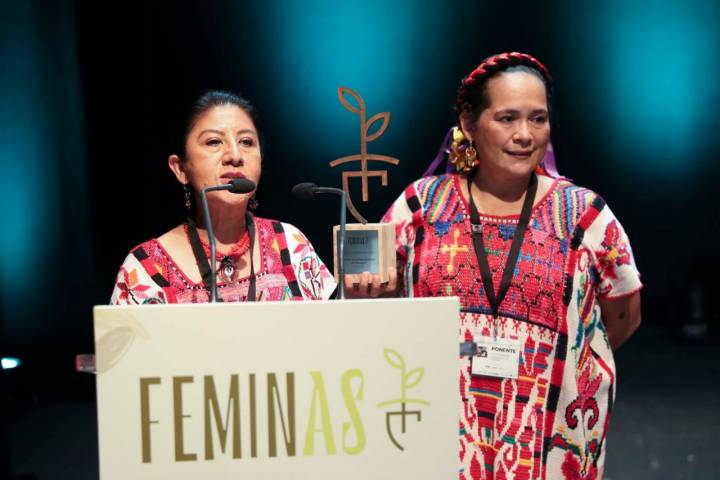 Las cocineras llegadas de Oaxaca (México) para recoger el Premio Internacional Guardianas de la Tradición. Foto: Féminas 21