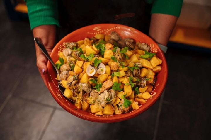 Cerdo a la alentejana del curso de Sofía.