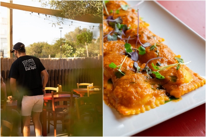 Pasta rellena al aire libre, otro plan en Formentera. Foto: Facebook Macondo