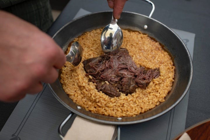 Arroz arbóreo con carrillera de vaca palmera.