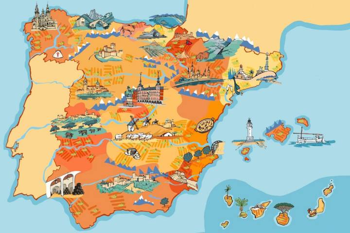 El Mapa del Vino, para ubicar a turistas y locales de copa en copa. Foto: España, Cocina abierta.