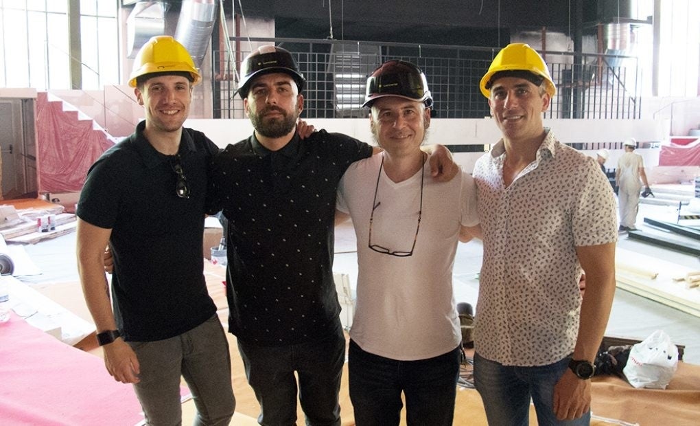 Miguel Jiménez (coctelero), Nacho Fernández (director), Joaquín Felipe (cocinero) y Javier Feo (sala).