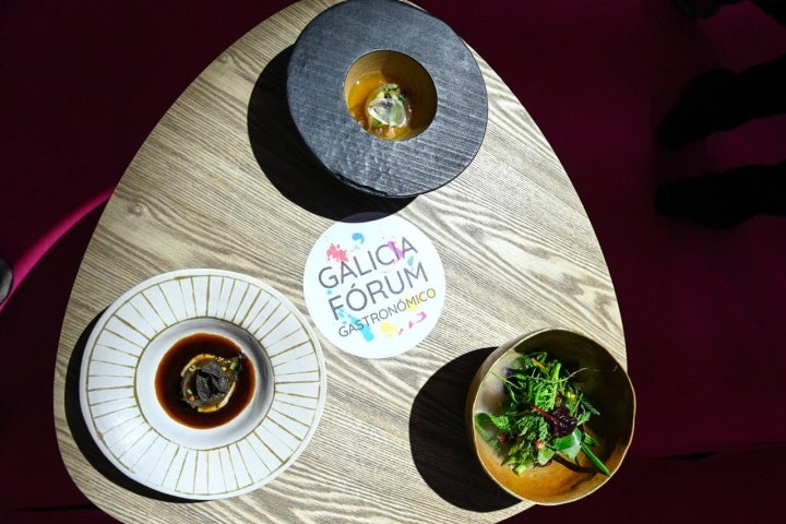 Platos de la chef Lucía Freitas en el Galicia Fórum Gastronómico 2024.