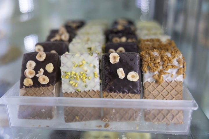 Sándwiches helados de la heladería La Cremería