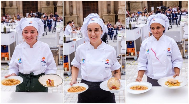 Teresa Montejo, Andrea García y María Eugenia. De las cinco mujeres participantes, tres se llevaron galardón.