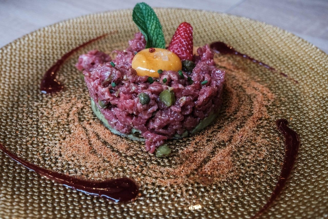 Tartar de vaca madurada.