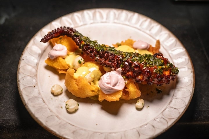 Anticucho de pulpo.