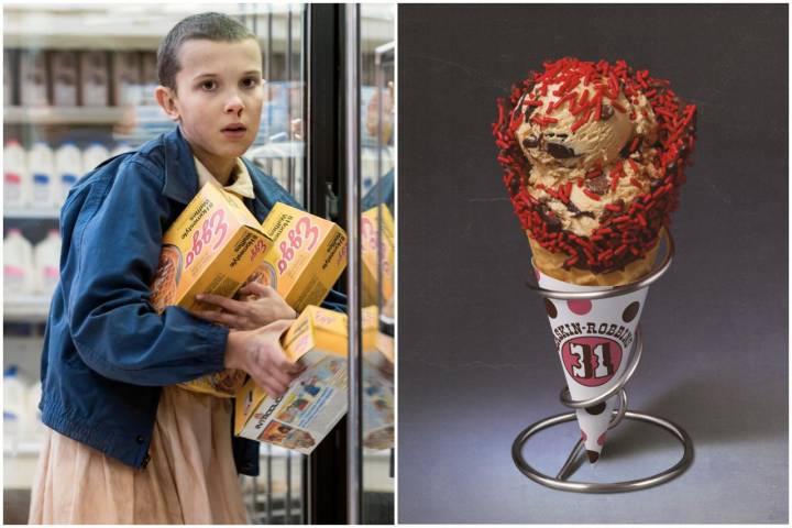 La obsesión de Eleven por los gofres también en helado. Foto: Netflix / Baskin-Robbins.