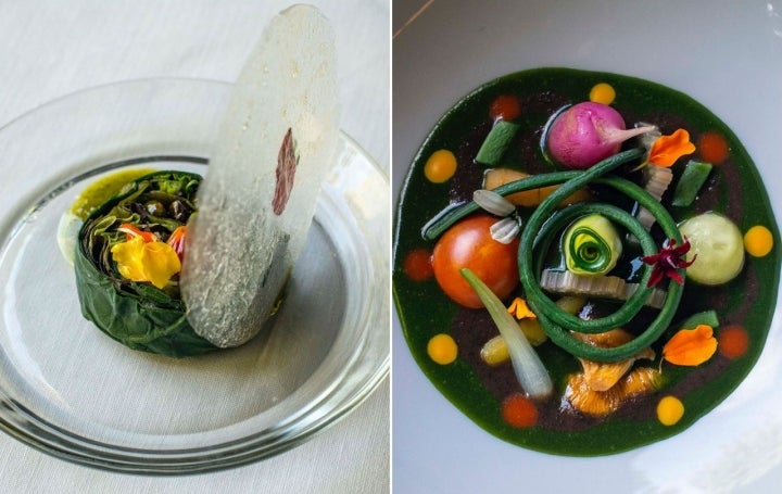 Menú otoño Les Cols: platos de verduras del huerto y campo