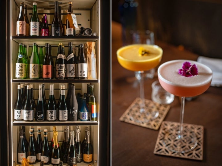 Vinos, sakes y cócteles de autor.